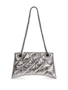 Balenciaga Crush chain-strap Shoulder Bag - Farfetch Bag Silver, Chain Strap, Balenciaga, Bags Designer, Branding Design, Shoulder Bag, Chain, Fashion Design, Silver