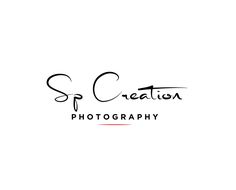 a black and white logo with the words,'creation photography'in cursive writing