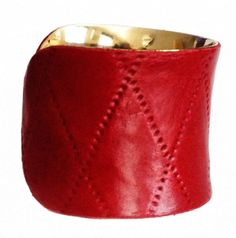 Red Diamond Quilted Leather Cuff Bracelet by by UNEARTHED on Etsy Leather Cuff Bracelet, Team Board, Red Diamond, Leather Cuffs Bracelet, Gold Line, Fabulous Jewelry, Fire Engine, Diamond Quilt, Leather Cuffs