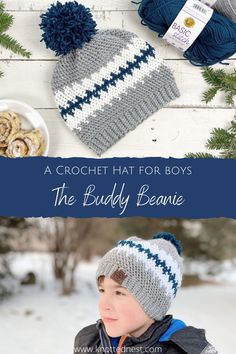 a crochet hat for boys the buddy beanie