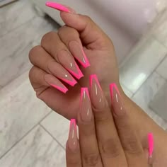 Nails One Color, Nails Ideas Long, Nails Hot Pink, Pink Nails Gel, Acrylic Nails Red, Red Nails Acrylic Square, Wine Red Nails Acrylic, Pink Nails Ideas, Nails Acrylic Square Long