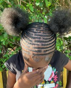 Cornrow Hairstyles For School, Natural Cornrow Hairstyles, Cornrows Natural Hair, Hair Puff, Cute Braided Hairstyles, Girls Natural Hairstyles, Braided Cornrow Hairstyles