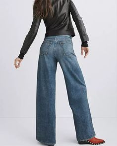 Miramar Sofie Full Length Wide-Leg - Kimber | rag & bone Fall Recycled Denim Bottoms With Pockets, Fall Recycled Denim Blue Pants, Fall Medium Wash Loose Fit Pants, Fall Wide Leg Cropped Jeans In Recycled Denim, Fall Straight Leg Recycled Denim Pants, Fall Recycled Denim Straight Leg Pants, Recycled Denim Wide Leg Bottoms For Fall, Trendy Wide Leg Recycled Denim Pants, Trendy Dark Wash Recycled Denim Pants