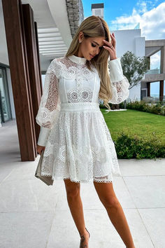 This lovely dress has a fancy A-line shape. It's beautifully decorated with beads and pearls on the top, Wedding Coat, Line Dresses, Two Piece Jumpsuit, Elegant Pattern, A Line Dresses, Office Dresses, Green Midi Dress, Lace Fashion, Sweet Dress