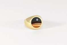 Ring With Stone, Desert Sky, Virgo And Libra, Slate Gray, Mother Pearl, Recycled Metal, Iron Oxide, Black Rings, Signet Ring