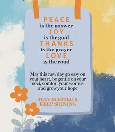 a poster with the words, peace is the answer and an orange flower on it