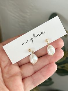 Large Baroque Pearl Drop Stud Earrings, 14K Gold Filled Dangly Freshwater Pearl Earrings, Pearl Bride Earrings, Wedding Jewelry - Etsy 14k Gold Dangle Bridal Earrings As Gift, Pear-shaped Pierced Pearl Earrings As Gift, Minimalist Pear-shaped Jewelry With Matching Earrings, White 14k Gold Filled Bridal Earrings As Gift, 14k Gold Filled White Bridal Earrings As Gift, Anniversary Drop Earrings With Pearl Charm, Classic Yellow Gold Bridal Earrings As A Gift, Pear-shaped Jewelry Gift, Fine Jewelry Pearl Charm Earrings For Wedding