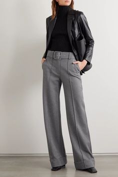 Culotte Style, Wideleg Pants, Gray Pants, Casual Work Outfits, Work Outfits Women, Grey Pants, 가을 패션, Business Casual Outfits