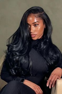 The luxury Natural Black Wig 24" comes with the premium HD Lace which is suitable for all skin tone. Twisted Hair, Jet Black Hair, Hair Laid, Black Wig, Hair Crush, Front Lace Wigs Human Hair, Baddie Hairstyles, Hd Lace, Clip In Hair Extensions