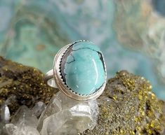 Aqua turquoise ring, Natural spiderweb turquoise, green turquoise ring, 925 southwest turquoise. by BooneSilversmith on Etsy Spiritual Untreated Turquoise Ring Gift, Turquoise Healing Ring With Large Stone, Handmade Turquoise Ring For Healing, Handmade Sterling Silver Turquoise Ring For Healing, Turquoise Emerald Ring As Gift, Unique Handmade Turquoise Promise Ring, Spiderweb Turquoise, Green Gemstone Ring, Handmade Silver Jewelry