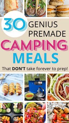 the cover of 30 genius homemade camping meals that don't take forever to prep