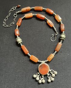 Antique Yemen Necklace w/ an Ancient Carnelian Pendant & Vintage Carnelian Beads  | eBay Carnelian Pendant, Handmade Beaded Necklaces, Carnelian Beads, Heart Warming, Necklace Beaded, Beads Handmade, Yemen, 2024 Fashion, Good Fortune