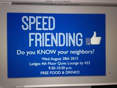 a computer screen with a sign that says speed friending do you know your neighbors?