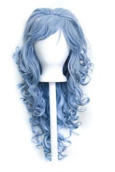 28" Curly Layered Cut with Teased Bump and Short Bangs Powder Blue Wig NEW | eBay Tasty Peach Studios, Blue Wig, Short Bangs, Short Hair With Bangs, Short Curly, Short Curly Hair, Powder Blue, Blue Hair, Bangs