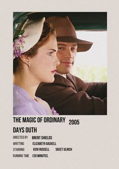 the magic of ordinary days outh poster with two people in a car, one wearing a hat