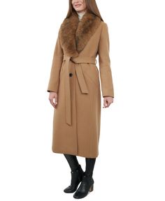 out of stock Belted Coat, Faux Fur Collar, Fur Collars, Wool Blend, Camel, Faux Fur, In Store, Pick Up, Buy Online