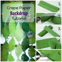 step by step instructions on how to make a paper back drop from the top and bottom