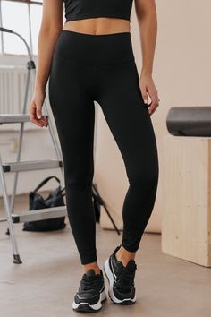 Enhanced Performance Black High-Rise Leggings - FINAL SALE - Magnolia Boutique Breathable 4-way Stretch Tights For Workout, Functional Solid Squat Proof Tights, Squat Proof Solid Leggings For Running, Breathable 4-way Stretch Gym Leggings, Breathable 4-way Stretch Leggings For Gym, Functional Solid Color Squat Proof Leggings, Versatile High Stretch Sports Tights, Compressive Versatile Sports Tights, Squat Proof 4-way Stretch Leggings For Gym