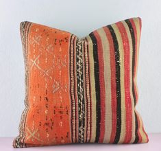 Kilim Pillow Kilim Pillow Cover 16x16 Kilim Pillows Turkish Kilim Cushion Decorative Pillows for Couch Kilim Sofa Pillow Kilim Pillow Red.3900607 Decorative green and orange pillow cover made of a kilim featuring a Turkish design. The kilim was a vintage handwoven wool rug, lovingly repurposed for your home. The back fabric is cotton canvas with a hidden zipper. Size approx. 16 X 16 Inches (40cmX40cm) Talk about adding a pop of color and individuality to a room with a small touch. Our pillow covers are made from flat weave wool rugs that were woven by hand. Their imperfections reflect their handmade character and add to the natural beauty of these unique pieces. No two are exactly alike. Fabrics should be dry cleaned only. The listing is for pillow cover only without insert/filler. Actual Kilim Sofa, Orange Pillow Covers, Orange Pillow, Flat Weave Wool Rug, Turkish Design, Decorative Pillows Couch, Orange Pillows, Garden Pillows, 16x16 Pillow Cover