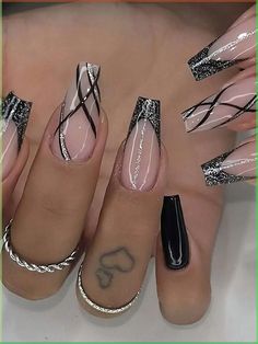 French Tip Designs Acrylic Square, Nail Design 2024, French Acrylic Nail Designs, Nails With Jewels, Bare Nails, Acrylic French, 3d Nail Designs, Press On, Nails 3d