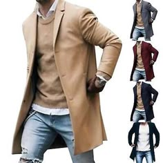 Winter Trench, Men's Trench Coat, Coat Spring, Fashion Outerwear, Winter Trench Coat, Peacoat Jacket, Trench Coat Men, Mens Winter