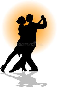 an image of a couple dancing in the sun set silhouetted on a white background