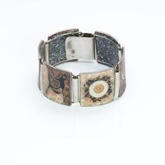 German Enamel Silver Bracelet. Vintage matte enamel bracelet, 935 silver. Made in Germany. Weight: 52.8 Grams Approximate measurements: Length 7", Width 1" Enamel Bracelet, Bracelet Vintage, Enamel Jewelry, Silver Enamel, Antique Jewelry, Silver Bracelet, Germany, Bracelet, Silver