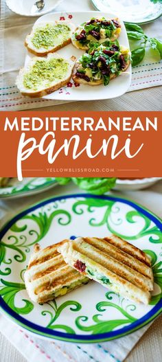 this mediterranean panini is made with fresh bread and pesto