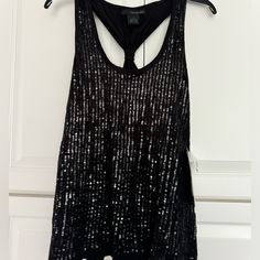 Calvin Klein Black Sequence Talk Top With Material Back. Wear Out On A Hot Summer Night In Style. Size M New With Tags Smoke Free And Pet Free Home Black Sequined Tank Top, Black Sequined Tank Top For Summer, Black Sequined Tank Top For Night Out, Black Fitted Sequin Tank Top, Black Sequin Tank Top For Evening, Fitted Black Sequin Tank Top, Chic Black Calvin Klein Tops, Fitted Black Calvin Klein Top, Black Sequin Tank Top