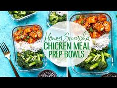 chicken meal prep bowls with broccoli and rice