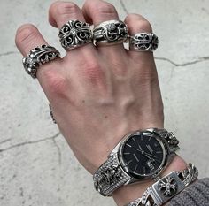 Men Rings Aesthetic, Jewellery Outfit, Pant Chains, Rings Aesthetic, Men Rings