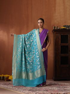 Elevate your style with our Pure Georgette Silk Banarasi Dupatta. This luxurious Banarasi dupatta showcases an intricate peacock, adding timeless charm and regality to your ensemble. Celebrate Banaras' artistry and heritage. Can be dyed in any color of your choice. Luxury Banarasi Silk Shawl For Festivals, Bright Red, Silk Sarees, Red Color