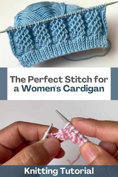 the perfect stitch for a women's cardigan by knitting tutors book cover