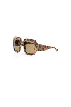 Leopard Sunglasses-Carolina K Librarian Fashion, Librarian Style, Leopard Sunglasses, Oversized Square Sunglasses, Leopard Fabric, Cellulose Acetate, Librarian, Leather Case, Square Sunglasses