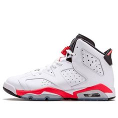 (GS) Air Jordan 6 Retro 'White Infrared' 2014 384665-123 (AJ6/SNKR) Casual White Jordan Shoes With Breathable Design, Casual White Jordan Shoes With Breathability, Casual White Breathable Jordan Shoes, Casual White Jordan Training Shoes, White Jordan Shoes For Sports With Round Toe, Sporty White Jordan Shoes With Boost Midsole, Casual White Sneakers For Training, White Casual Jordan Shoes For Light Sports, White Breathable Jordan Shoes For Training