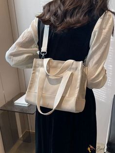 Bird in Bag - Square Casual Solid Color Canvas Bag For Shopping, Casual Cream Square Canvas Bag, Casual Square Canvas Bag For Everyday, Casual Square Canvas Bag, Plain Style, Save The Planet, Bird In Bag, Bag Bag, Square Bag