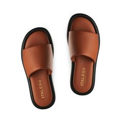 Luxury Chic Sandals With Leather Footbed, Luxury Closed Toe Slides With Rubber Sole, Luxury Slip-on Slides With Padded Heel, Luxury Slide Mules For Summer, Chic Luxury Slide Sandals, Chic Cheap Slides With Round Toe, Affordable Open Toe Slides For Day Out, Cheap Chic Slide Sandals, Affordable Chic Slide Sandals