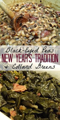 black eyed peas and new year's tradition at collard greens