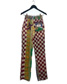 Stand out in a unique one of a kind Leisure Pant. Feel like you’re "on vacation" while still in your own home. Each one made from vintage Indian quilted patchwork Sari’s. Because each fabric is special and vintage, each pair of pants is imperfectly perfect and may have some wear and tear. The breathability of the fabric gives you the perfect weight to feel cool during the day and warmth at night. Enjoy your Leisure Pant poolside, seaside, in the desert, at home, to dinner or a night out on the t Luxury Straight Leg Bottoms With Patchwork, Luxury Patchwork Straight Leg Pants, Unique Pj Pants, Luxury Blue Patchwork Bottoms, Multicolor Straight Leg Patchwork Pants, Vintage Wide Leg Patchwork Pants, Multicolor Straight Leg Pants With Patchwork, Multicolor Patchwork Straight Leg Pants, Vintage Patchwork Straight Leg Bottoms