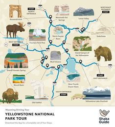 the yellowstone national park tour map