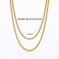 Simple chain necklace, but double it! The Marina Double necklace is a simple way to add some extra style to your décolletage. - Double chain gold necklace Composition: Metal: Stainless Steel; Coating: 18k Gold PVD Measurements: Length: 36cm + Extender 5cm Our pieces are waterproof, so do your daily routine without having to take it off! Minimalist Gold Necklace With Curb Chain, Classic Gold Double Chain Necklace, Minimalist Gold Necklace With Double Chain, Gold Minimalist Necklace With Curb Chain, Classic Gold Layered Necklace With Clavicle Chain, Minimalist Gold Plated Double Chain Necklace, Minimalist Gold Double Chain Necklace, Gold Double Strand Curb Chain Necklace, Classic Metal Necklace With Double Chain