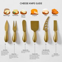 the cheese knife guide is shown in gold