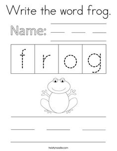 a frog worksheet with the words'write the word frog'in it