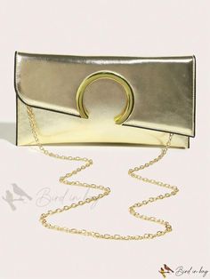 Bird in Bag - Medium Flap Envelope Bag Gold Pouch Flap Bag For Evening, Gold Rectangular Flap Bag For Party, Party Envelope Bag With Magnetic Closure, Chic Gold Pouch Flap Bag, Rectangular Gold Flap Bag For Parties, Trendy Gold Flap Bag For Shopping, Trendy Gold Flap Clutch Bag, Chic Envelope Bag For Gifts, Chic Envelope Bag For Gift