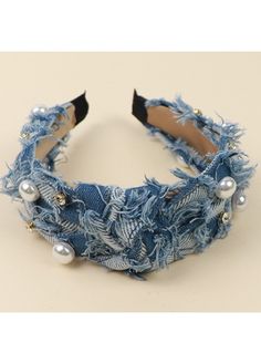 Color:Denim Blue;Package Contents:1 X Headband; Diy Headbands, Jewelry Tree Craft, Denim Headband, Black Lace Wedding Dress, Black Lace Wedding, Denim Wedding, Denim Earrings, Denim Crafts Diy, Denim Jewelry