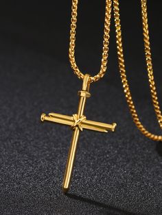 Golden Jewellery, Men Pendant, Embellished Fashion, Glitch Wallpaper, Stainless Steel Cross Pendant, Steel Cross, Golden Jewelry, Gold Collar, Necklace For Men