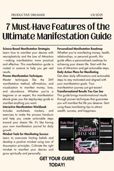 an advertisement for the ultimate manies guide, with instructions on how to use it