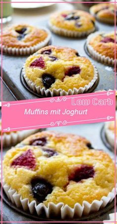 muffins with blueberries and raspberries in them