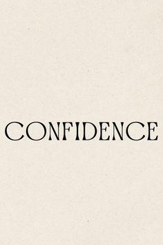 the word'confidence'is written in black on a white background