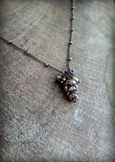 Bespoke Petite Pinecone Gemstone Bead Cluster Necklace by TandBrie Spiritual Silver Jeweled Necklaces, Silver Jeweled Beaded Necklaces As Gift, Silver Jeweled Beaded Necklaces For Gift, Pine Cone Jewelry, Pinecone Necklace, Cluster Necklace, Sterling Jewelry, Jewelry Photography, Nature Jewelry